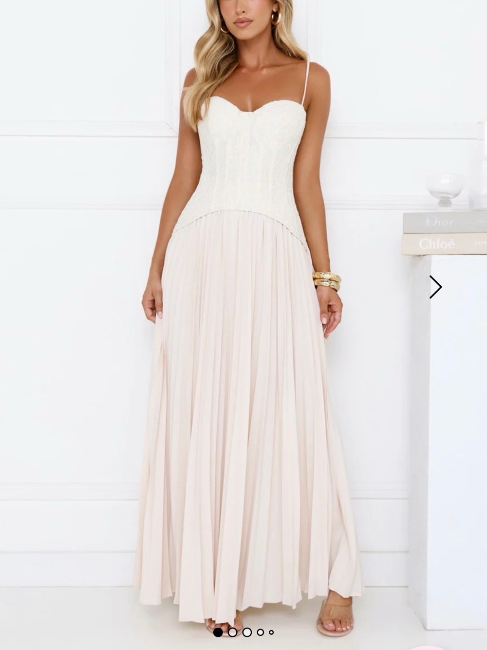 Hello Molly ANTIQUE ROSES LACE MAXI DRESS CREAM